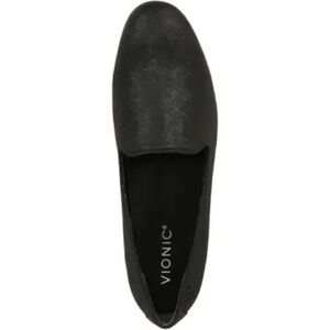 Vionic Willa II Black Shimmer Textile Loafers | Arch Support Flats | Size 9.5